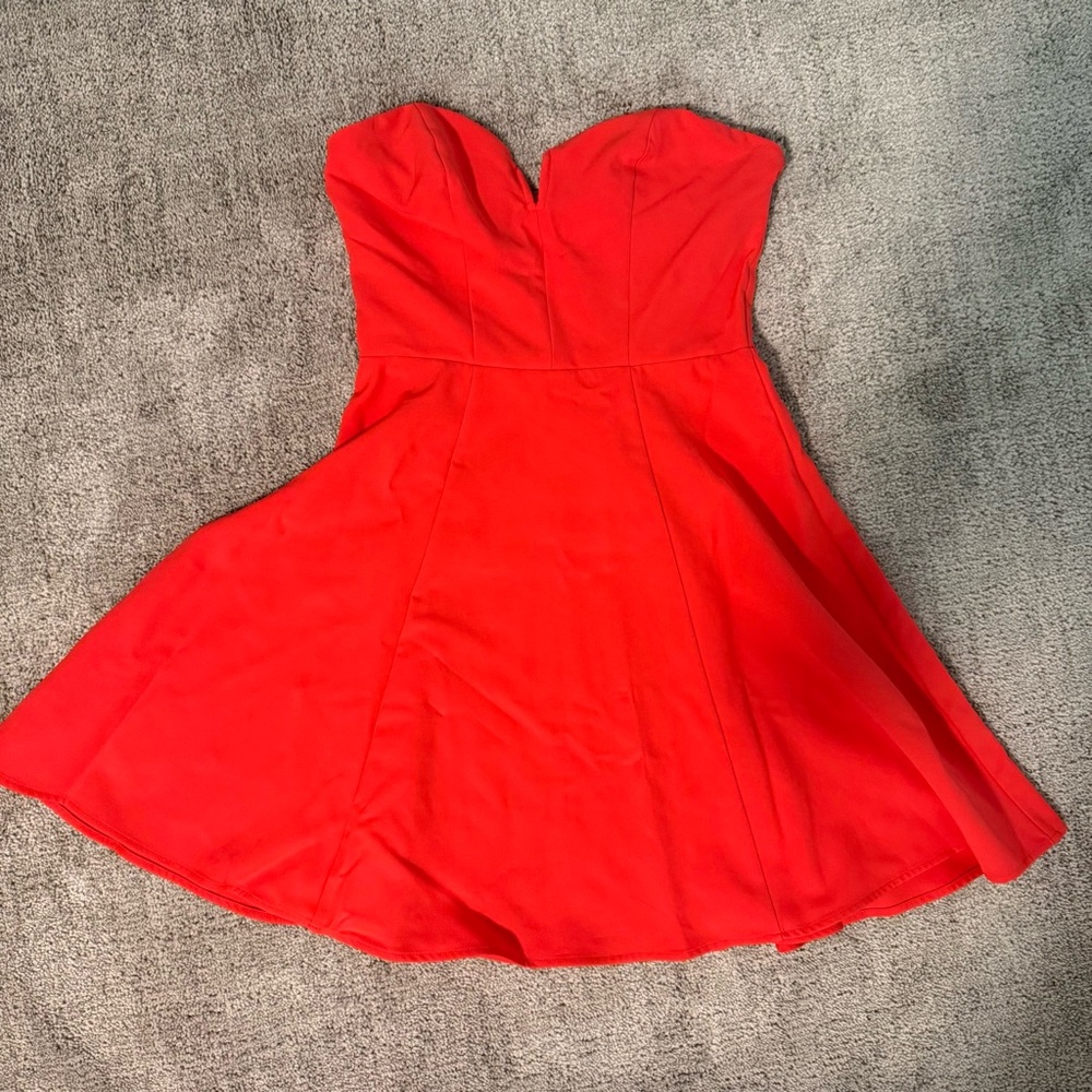 H&M Vibrant Red Strapless Dress